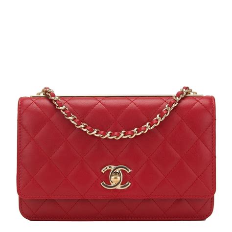 chanel trendy cc wallet on chain red|Chanel wallet on chain trendy.